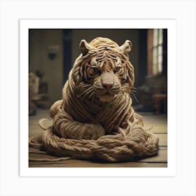 A Tiger made of rope 1 Art Print