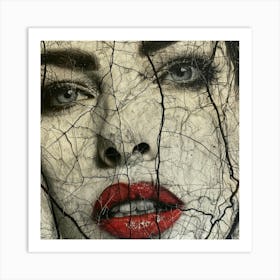 'The Woman With Red Lips' Art Print