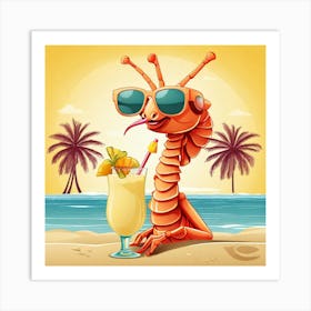 Lizard On The Beach Art Print