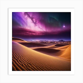 Aurora Desert Landscape Art Print