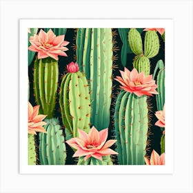 Cactus Flower Aesthetic Art Art Print