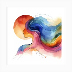 Abstract Watercolor Of A Woman Art Print