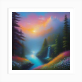 Sunset In The Mountains 7 Art Print