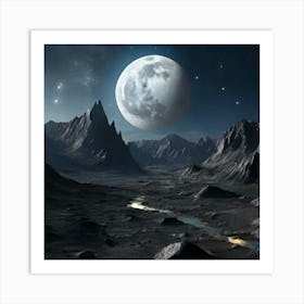 Full Moon In Space Art Print