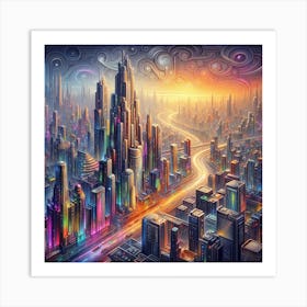 Futuristic City 1 Art Print