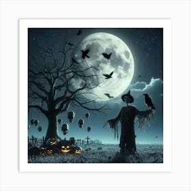 Scary Halloween Night Art Print