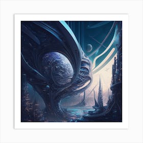 Futuristic City 36 Art Print