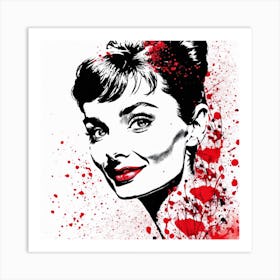 Audrey Hepburn Portrait Painting (3) Art Print