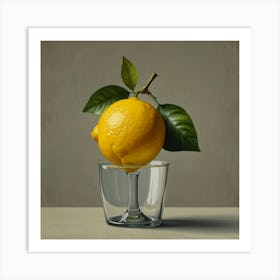 Default Lemon With Two Leaves Art 0 Art Print