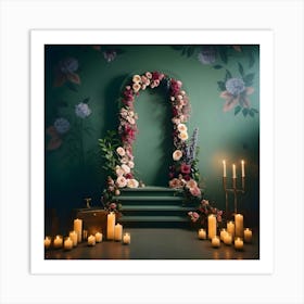 Floral Wedding Backdrop Art Print