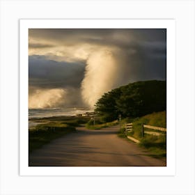 Stormy Day At The Beach Art Print