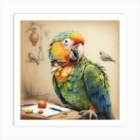 Parrot Painting 3 Art Print