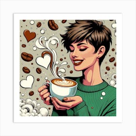 Latte Love Pop Art Print 1 Art Print