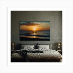 Sunset At The Beach Art Print