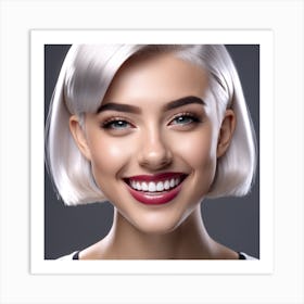 Portrait Of A Young Woman Smiling Art Print