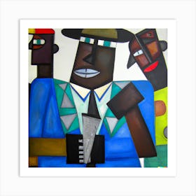 An Cubism Oil Of Rich And Poor People Art Print