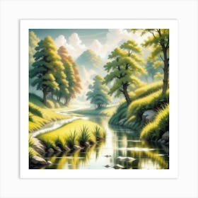 River In The Woods 18 Art Print