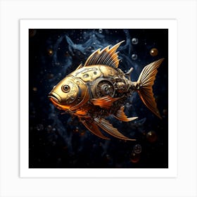 Artjuicebycsaba Cyborg Steampunk Style Gold Fish Swimming In Th 0faa22fa 5d40 4ccd 88ce E7c151b0aa95037 Art Print