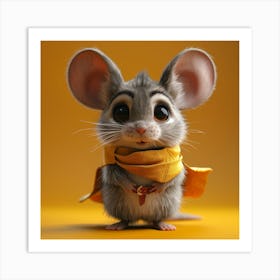 Mouse In Yellow Coat Art Print