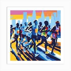 Marathon Runners 4 Art Print