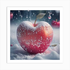 Apple In The Snow Art Print