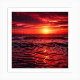 Sunset Over The Ocean 44 Art Print