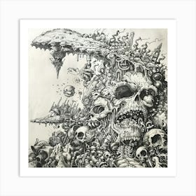 Skull And Skulls Fantasy Art Print