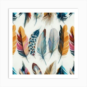 Feathers oil painting abstract painting art 4 Art Print