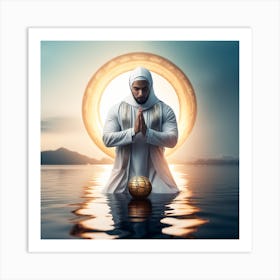 Man Praying In The Water Art Print