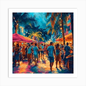 Miami Night Market Art Print