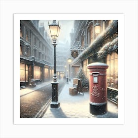 Christmas In London Vintage Art Print