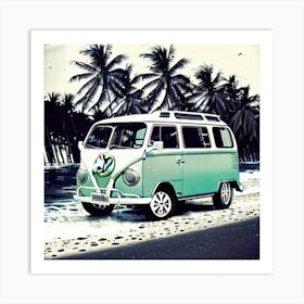 Vw Bus On The Beach8 Art Print