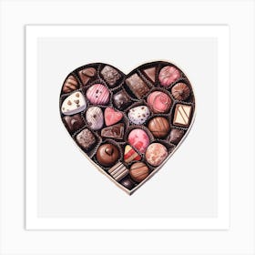 Heart Of Chocolates Art Print