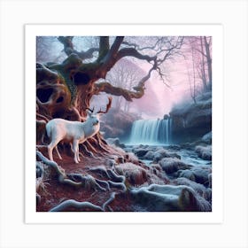 Deer In The Forest 42 Art Print