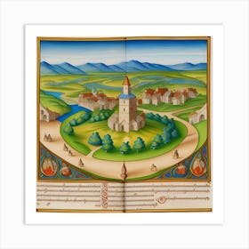 Map Of A Village Art Art Print