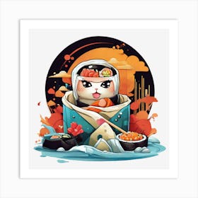 Sushi Cat Art Print