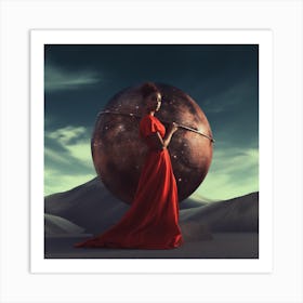 Woman In A Red Dress 3 Art Print
