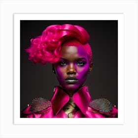 Pink Haired Woman 1 Art Print