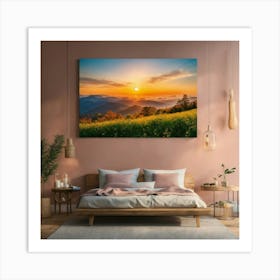 A Photo Of A Canvas Print With A Beautiful Landsca (4) 1 Art Print