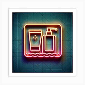 Neon Sign For Bathroom Art Print