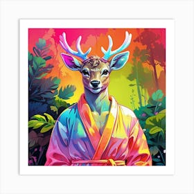 Deer In Robe 4 Art Print