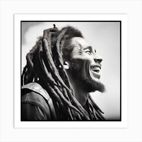 Black And White Photograph Of Bob Marley Art Print