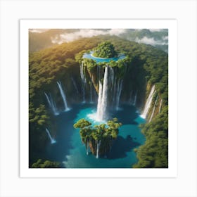 Waterfall In The Forest Art Print