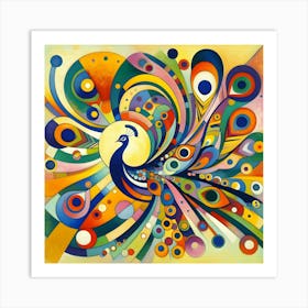 Abstract Peacock 2 Art Print