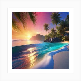 Sunset On The Beach 25 Art Print