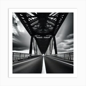 Bridge - Black And White Art Print