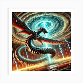 A Sci Fi Depiction Of Tempestus, The Sky Leviathan Art Print