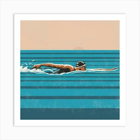 Swimming Art 3 Art Print