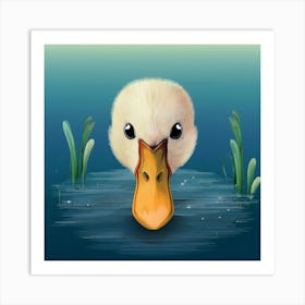 Duck On Water Art Print