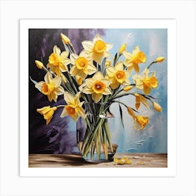 Daffodils In A Vase 14 Art Print